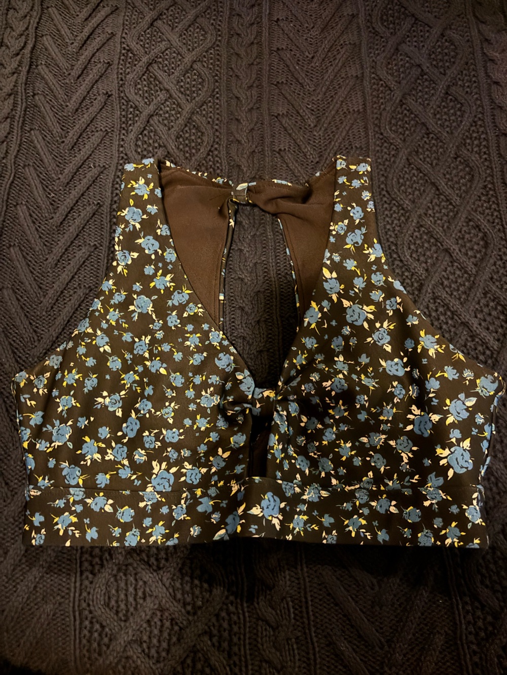 Black Floral Soul Cycle Sports Bra